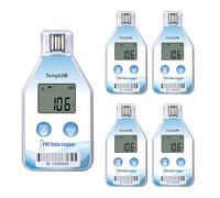 Tzone Digital Temperature Data Logger USB Single Use Temp Recorder 5 Packs,Disposable Freezer Thermometer Recording 200 Days with Auto Reports for Cold Chain Medical Refrigerator Lab IP67 Waterproof
