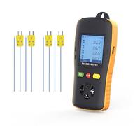 Tzone Thermocouple Thermometer Data Logger for K/T/J Type Probe,4 Channels Handheld USB Temperature Recorder with Sound Alarm,Calibration,49920 Groups Report