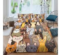 TZOVPCDFA Border Collie 3D Printing Duvet Cover Set Bedding Set Microfibre Soft Match with Pillowcase Hidden Zipper Children Teenagers King(220x240cm)