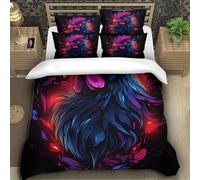 TZOVPCDFA Cock 3D Printing Duvet Cover Set Bedding Set Cool Poultry Microfiber And Pillowcase Hidden Zipper Children Teenagers Super King（260x220cm）