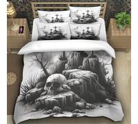 TZOVPCDFA Cross 3D Printing Duvet Covers Bedding Jesus Christ Microfiber And Pillowcase Hidden Zipper for Kids Super King(260x220cm)