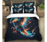 TZOVPCDFA Eagle 3D Printing Duvet Cover Set Bedding The Pattern of Raptors Microfibre Soft And Pillowcase Hidden Zipper Children Teenagers Super King（260x220cm）