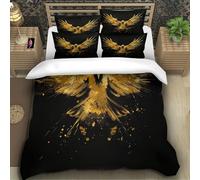 TZOVPCDFA Eagle 3D Printing Duvet Cover Set Bedding The Pattern of Raptors Microfibre Soft Match with Pillowcase Hidden Zipper Children Teenagers Super King（260x220cm）