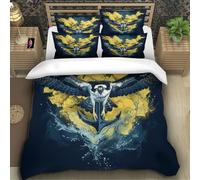 TZOVPCDFA Eagle 3D Printing Duvet Cover Set Bedding The Pattern of Raptors Microfibre Soft Match with Pillowcase Hidden Zipper for Kids Super King（260x220cm）