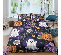 TZOVPCDFA Ghost 3D Printing Duvet Covers Bedding Halloween Microfibre Soft And Pillowcase Hidden Zipper for Kids King（220x240cm）