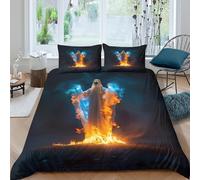 TZOVPCDFA Halloween 3D Printing Duvet Cover Set Bedding Ghost Microfiber Pillowcases Hidden Zipper for Kids King（220x240cm）