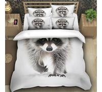 TZOVPCDFA Lesser Panda 3D Printing Duvet Cover Bedding Set Wildlife Microfibre Soft Match with Pillowcase Hidden Zipper Children Teenagers Super King（260x220cm）