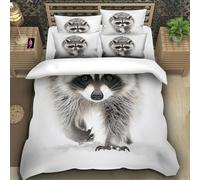 TZOVPCDFA Lesser Panda 3D Printing Duvet Covers Bedding Set Wildlife Microfibre Soft And Pillowcase Hidden Zipper for Kids Single（140x200cm）