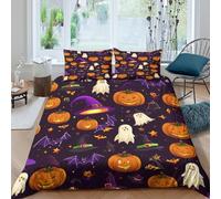TZOVPCDFA WITCH HAT 3D Printing Duvet Covers Bedding Set Halloween Microfibre Soft Match with Pillowcase Hidden Zipper for Kids King(220x240cm)