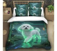 TZOVPCDFA Yorkshire Terrier Puppy 3D Printing Duvet Cover Bedding Set Cute Animals Microfiber And Pillowcase Hidden Zipper Children Teenagers Single（140x200cm）