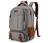 Tzowla Canvas Laptop Backpack Mens Womens,Vintage Travel Work Hiking Backpacks,School College Rucksack Fits 15.6-17.3 Inch Computer,Bookbag with USB Charging Port (Khaki, 17.3inch)