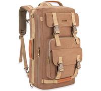 Tzowla Canvas Travel Backpack Carry on Flight Approved,Large Vintage Messenger Bag,3-in-1 Convertible Backpacks Duffel Bag,Personal ltem Laptop Rucksack for Men and Women Fit 17 Inch Laptop(Brown)