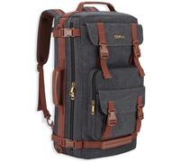 Tzowla Canvas Travel Backpack Carry on Flight Approved,Large Vintage Messenger Bag,3-in-1 Convertible Backpacks Duffel Bag,Personal ltem Laptop Rucksack for Men and Women Fit 17 Inch Laptop(Black)