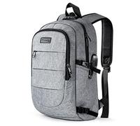 Tzowla Laptop Travel Backpack Mens Womens Water Resistant Anti-Theft Bag with USB Charging Port and Lock 17.3 Inch Computer Business Backpacks for School Work College Gift,Casual Daypack-Grey