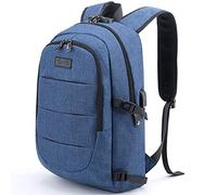 Tzowla Laptop Travel Backpack Mens Womens Water Resistant Anti-Theft Bag with USB Charging Port and Lock 17.3 Inch Computer Business Backpacks for School Work College Gift,Casual Daypack-Blue