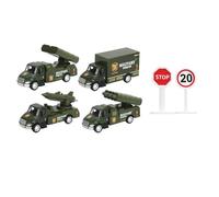 TZOXTLH 4pcs Armored Vehicle Car Model Alloy Pull Back Vehicle Pretend Car with 2pcs Road Signs for Children Kids