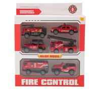 TZOXTLH 6pcs Fire Truck Vehicles Sets Lifelike Alloy Fire Truck Model Collectible Interactive Inertia Powered Firefighting Truck Toys for Toddlers Kids Adults