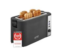 TZS First Austria 4 Slice Toaster 1500W - Long Slots for Bagels & Crumpets - 6 Browning Levels, Auto Bread Centring - Bun Warmer & High-Lift - Defrost & Reheat
