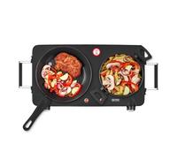 TZS First Austria Double Infrared Hot Plate, 2500W, Fast Heat-Up, 220&165mm, All Cookware, Easy-Clean, Thermostat Control, Safe, Portable, 2.4 Kg
