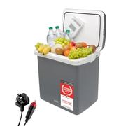 TZS First Austria - Electric Cooler Box 32L 12V 230V Connection for Car & Socket - Thermoelectric Cool box cools & warms - Ideal for Camping, Festivals, Travelling - Gray