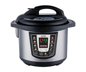 TZS First Austria Electric Pressure Cooker 6L, 1000W, 9 Programmes, Non-Stick Inner Pot, Timer, Keep Warm, Safe&Healthy Cooking, Stainless Steel