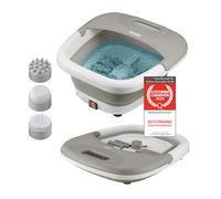 TZS First Austria - Foldable Foot spa Foot Massager 450W with 3 attachments & 8 Massage Rollers - Foot Bath with Vibration & air Bubble Massage, Infrared & Heating Function - Electric Pedicure tub