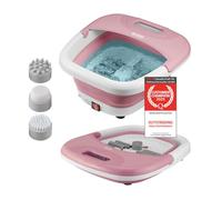 TZS First Austria - Foldable Foot spa Foot Massager 450W with 3 attachments & 8 Massage Rollers - Foot Bath with Vibration & air Bubble Massage, Infrared & Heating Function - Electric Foot Bath