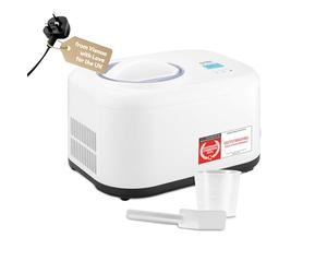 TZS First Austria - Ice Cream Maker 1L with compressor 3 in 1 - Self-cooling Ice Cream Machine 100W power for Frozen Yogurt, Sorbet & Ice Cream - Including recipe booklet, measuring cup & spatula