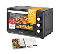 TZS First Austria - Mini Oven 35L 1600W - Small Pizza-Oven with stepless temperature control up to 230°C & non-stick coating - Baking-Oven with 60 min. timer, 3 rack levels, baking tray, grill rack