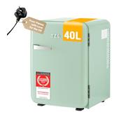 TZS First Austria - Retro Mini Fridge 40L - Silent Operation - Vintage Minibar for Bedrooms & Offices - Mint