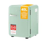 TZS First Austria - Retro Mini Fridge 40L Silent - Small mini fridge in vintage design with interior lighting & 2 door compartments - Minibar for camping, office, bedroom & hotel - mint