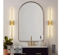 TZSMUM Battery Operated Wall Lights Indoor with Remote Control Wall Lamp USB Rechargeable LED Wall Sconce Dimmable 350° Rotation Black 72CM Modern Living Room Bedroom Hallway (2 Packs,Square Gold)