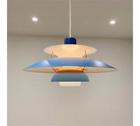 TZSMUM E27 Bulb Pendant Light Minimalist Umbrella Shape Modern Hanging Lights Adjustable Height Pendant Light Aluminum Chandelier for Dining Room Restaurant Corridor Kitchen (Blue,40CM)