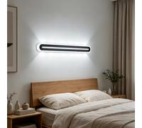 TZSMUM Indoor Modern Wall Light LED Long Linear Design Wall Lamp Iron Acrylic Wall Geometric Sconce Black Minimalist Decorative 3000K/4000K/6000K for Bedroom Hallway Living Room (40cm,White Light)