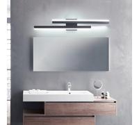 TZSMUM LED Bathroom Vanity Wall Lamp Over Mirror Wall Sconce Waterproof Wall Light Parallel Design Wall Lighting Modern Long Decorative for Bathroom Black Vanity (Black-White Light,80cm)