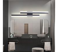 TZSMUM LED Bathroom Vanity Wall Lamp Over Mirror Wall Sconce Waterproof Wall Light Parallel Design Wall Lighting Modern Long Decorative for Bathroom Black Vanity (Black-Neutral Light,80cm)