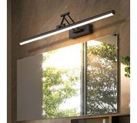 TZSMUM LED Bathroom Wall Light 180° Rotatable Wall Lamp 3000K/4000K/6000K 3 Color Temperature Wall Sconce Vanity Light Fixture Cabinet Picture Wall Lights Hotel Indoor Bedside (Black Warm Light,60cm)