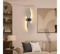 TZSMUM LED Battery Operated Wall Sconces with Remote Control Dimmable Wall Lights Rechargeable Modern Wireless Wall Lamps for Living Room Bedroom Hallway Staircase 3000K-6500K (Black,60cm)