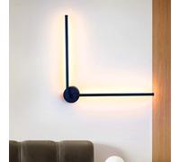 TZSMUM LED Black Wall Light 270° Rotatable Indoor Modern Wall Lamp Minimalist Long Linear Design Wall Sconce Aluminium Acrylic for Living Room Bedroom Bedside Reading (120cm,Warm Light)