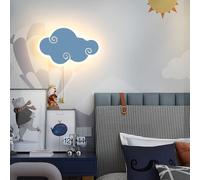TZSMUM LED Indoor Wall Sconce Creative Clouds Design Wall Lighting Modern with Pull Cord Switch Wall Light Iron Acrylic Bedside Decoration for Children's Room Bedroom Living Room (Warm Light,Blue)