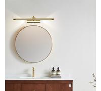 TZSMUM LED Long Bathroom Wall Light Indoor Mirror Waterproof Wall Lighting 320° Rotatable Minimalist Wall Sconce Modern Iron Acrylic 4000K or Living Room Bedroom Corridor (40cm,Gold)