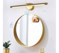 TZSMUM LED Mirror Front Wall Lamp with Motion Sensor Wall Light Indoor 2700K/4500K/6500K Dimming Wall Sconce Waterproof Wall Lighting Modern for Bathroom Vanity Living Room (Gold,58cm)