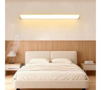 TZSMUM LED Mirror Wall Light Indoor Dimmable 2700K-6500K Wall Lamp with Remote Control Wall Sconce Waterproof Wall Lighting Modern Decorative for Living Room Bedroom Corridor (Wood Grain,120cm)