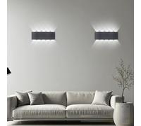 TZSMUM LED Modern Black Wall Light Interior with Remote Control Wall Sconce Dimmable USB Rechargeable Wall Lamp Minimalist Rectangular Bedside Reading for Living Room Bedroom (2 Packs,White Light)