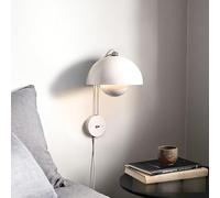 TZSMUM LED Wall Light 3000K/4000K/6000K Dimmable Wall Lamp with Switch Plug Reading Wall Sconce Indoor Modern Creative Design Iron for Bedroom Living Room Hallway Corridor (White)