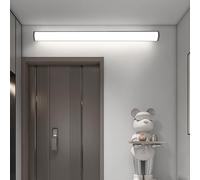 TZSMUM LED Wall Light Indoor Minimalist Long Rectangular Design Wall Sconce Modern Aluminium Waterproof Wall Lamp Bathroom Mirror Decorative for Dining Room Living Room (90cm,White Light)