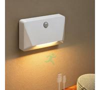 TZSMUM LED Wall Lights with Motion Sensor Indoor Wall Lamps Rechargeable Battery Operated Wall Sconces Wireless Magnetic Stair Lights for Living Room Bedroom Hallway Kitchen (White Warm Light,1 Pack)