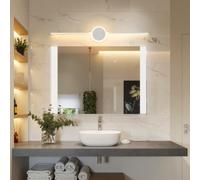 TZSMUM Modern Indoor Wall Light LED Bathroom Mirror Waterproof Wall Lamp Creative Geometry Design Wall Sconce Iron Acrylic Black/White for Bedroom Hallway Living Room (90cm,White Warm Light)
