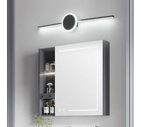 TZSMUM Modern Indoor Wall Light LED Bathroom Mirror Waterproof Wall Lamp Creative Geometry Design Wall Sconce Iron Acrylic Black/White for Bedroom Hallway Living Room (70cm,Black White Light)