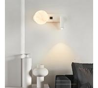 TZSMUM Modern LED Interior Wall Light with Remote Control Wall Sconce 2700K-6500K Dimmable Wall Lamp with Switch Spotlights Iron Aluminium for Bedroom Living Room Kitchen (White)